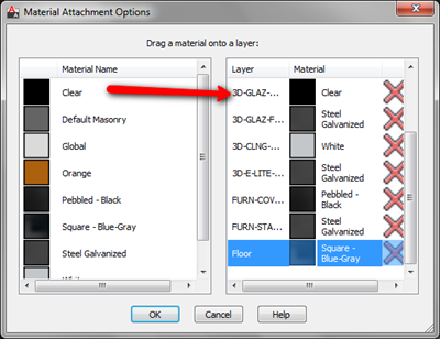 autocad material library